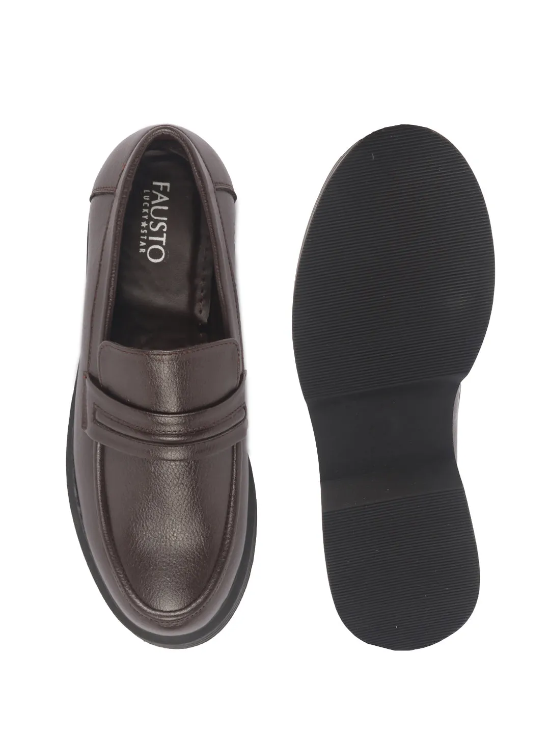 Women Brown Height Enhancer Formal Office Classic Slip On Shoes|Office Meeting Slip On Shoe|Memory Cushioned Footbed