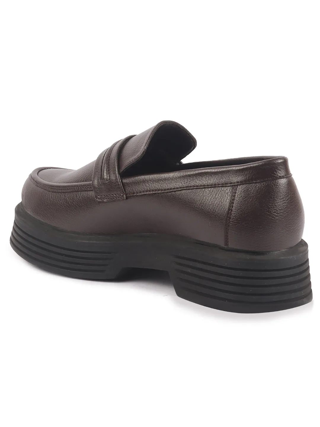Women Brown Height Enhancer Formal Office Classic Slip On Shoes|Office Meeting Slip On Shoe|Memory Cushioned Footbed