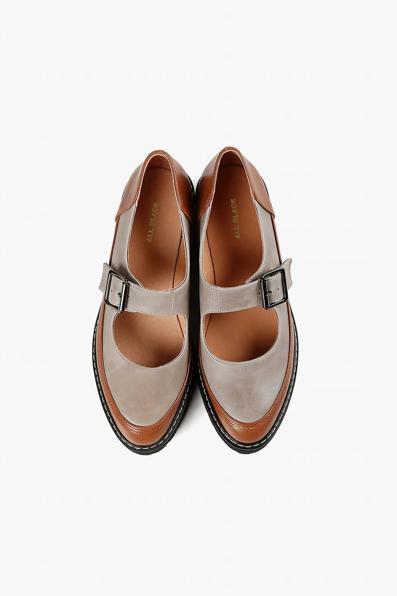 Women's Buckle Lugg Jane Shoes In Grey