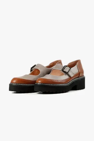Women's Buckle Lugg Jane Shoes In Grey