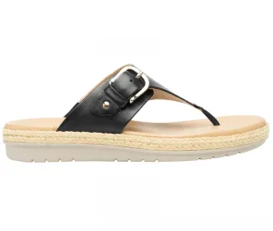 Women´s Leather Thong Sandals 100221 Black