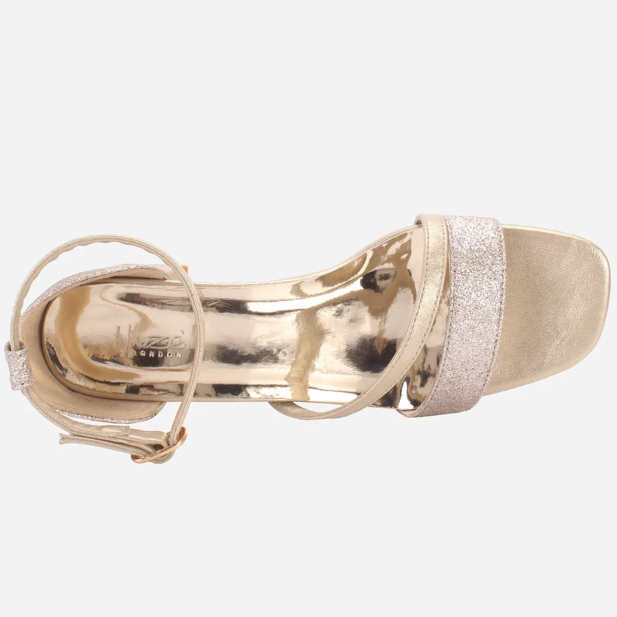 Womens "KAPUA" Shimmery Block Heel Sandals