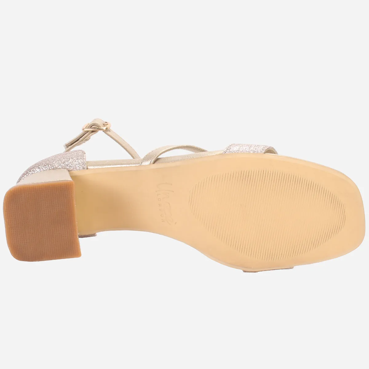 Womens "KAPUA" Shimmery Block Heel Sandals