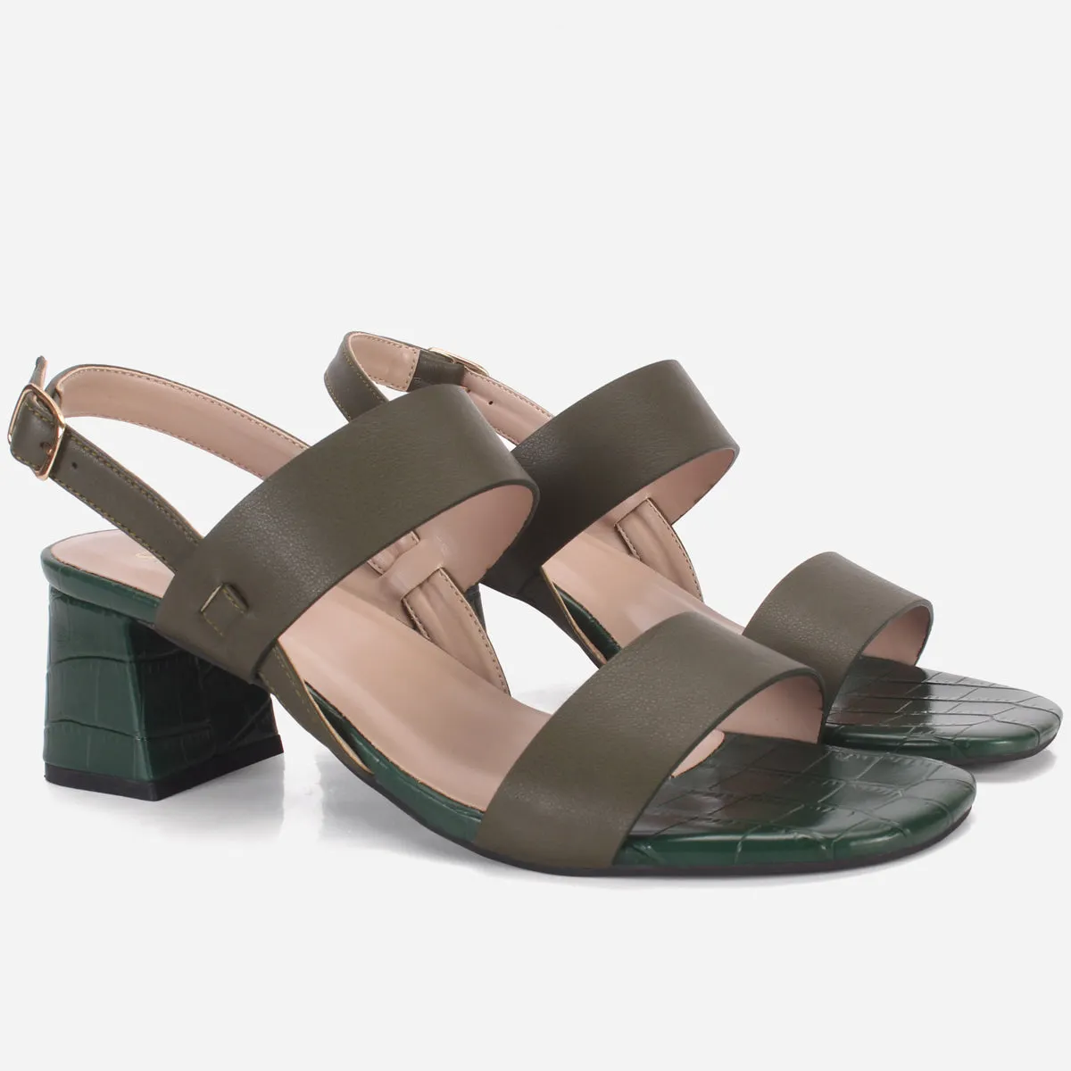 Women's "MOIERA" Block Heeled Open Toe Sandals