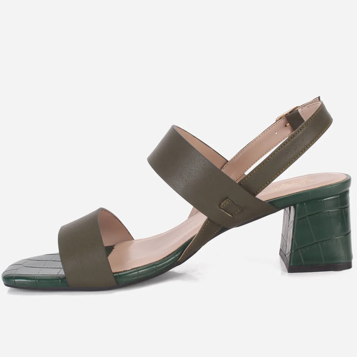 Women's "MOIERA" Block Heeled Open Toe Sandals