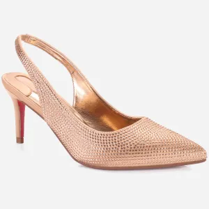 Womens "REETU" Pointed Toe Sling Back Heeled Sandals
