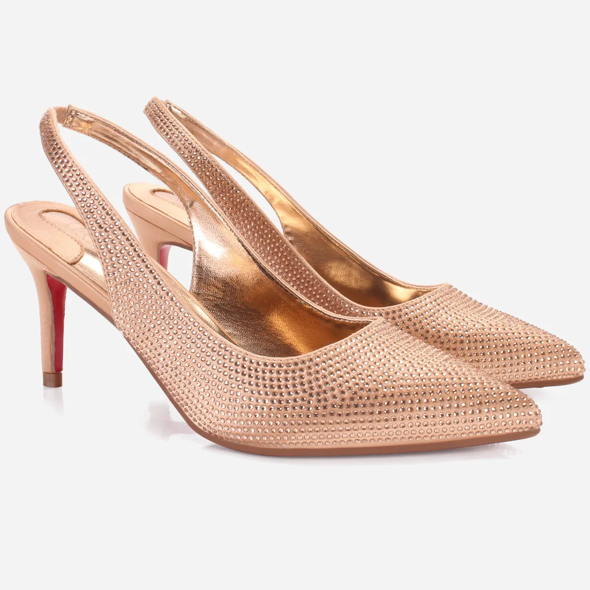 Womens "REETU" Pointed Toe Sling Back Heeled Sandals
